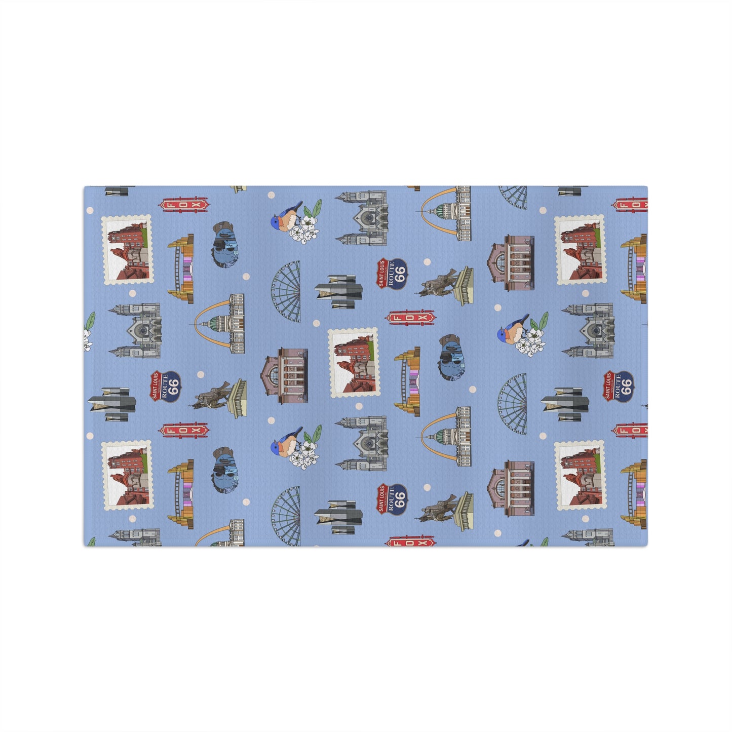 Kitchen Towel with St. Louis, Missouri MO in cornflower blue