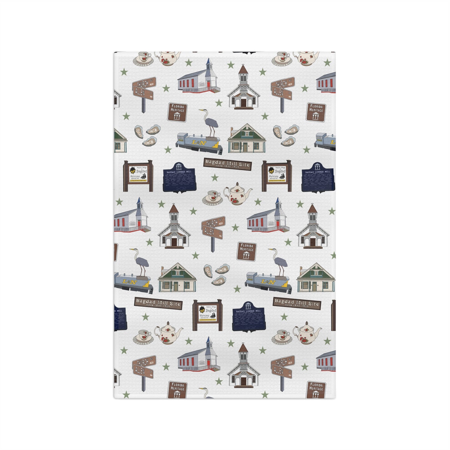 Kitchen Towel with Bagdad, Florida FL in white