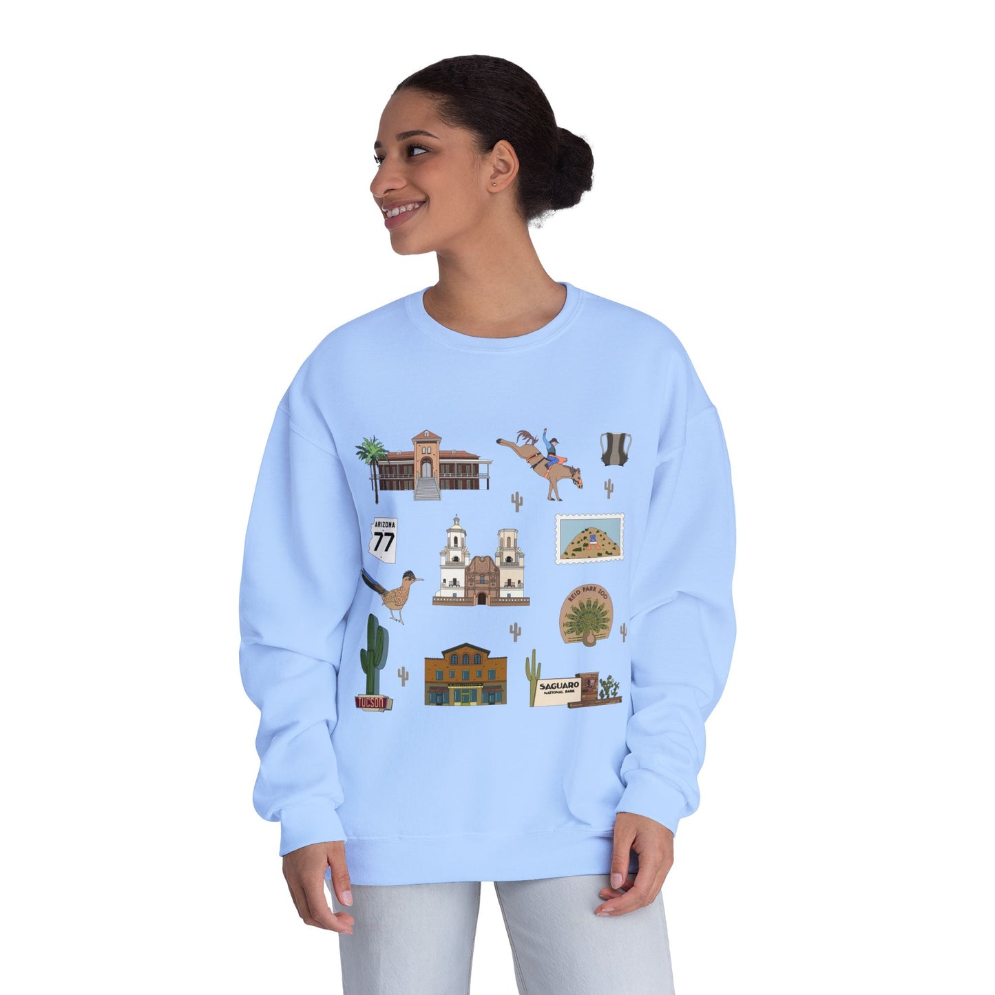Unisex NuBlend® Crewneck Sweatshirt with Tucson, Arizona AZ in assorted colors