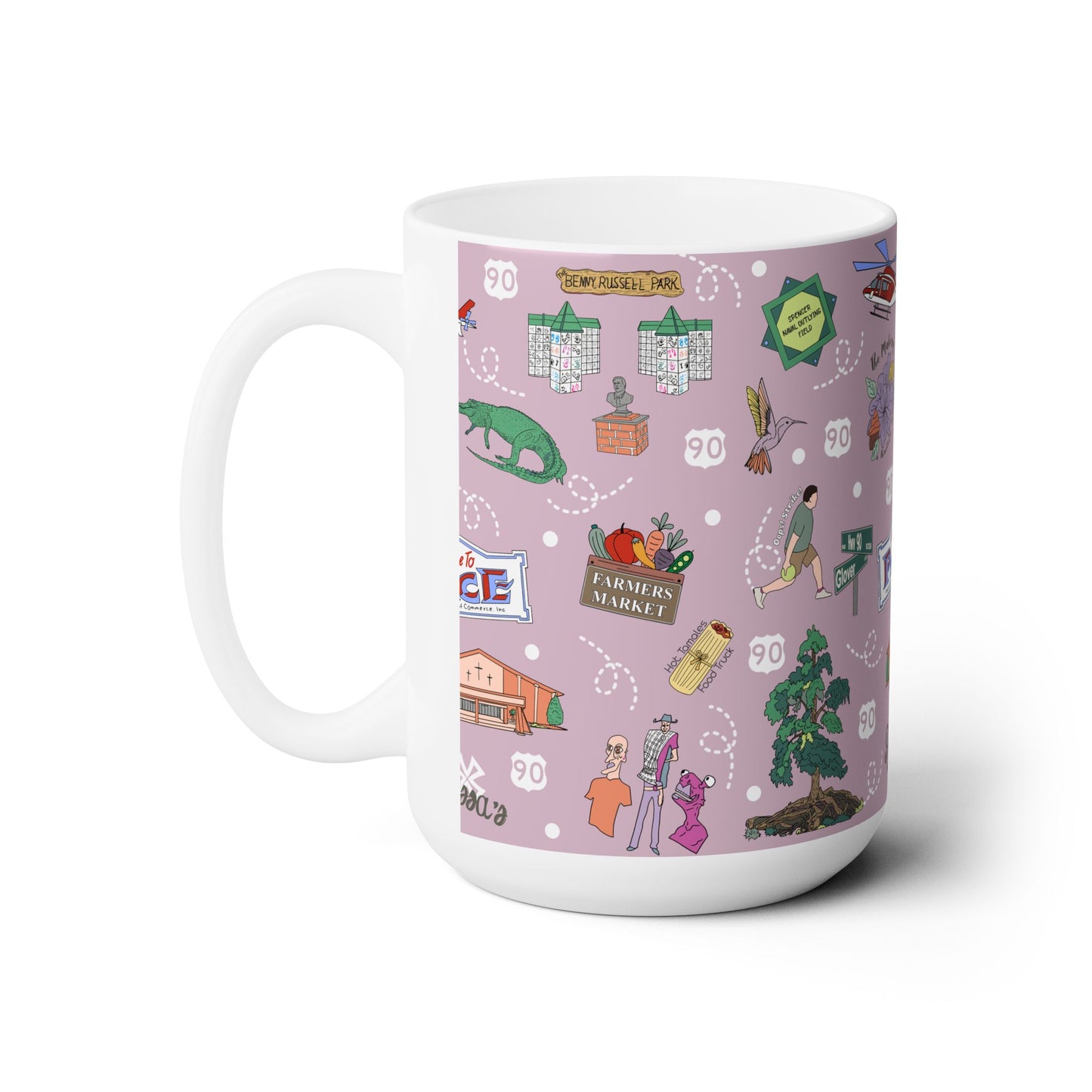 Ceramic Mug 15oz with Pace, Florida FL in lavender