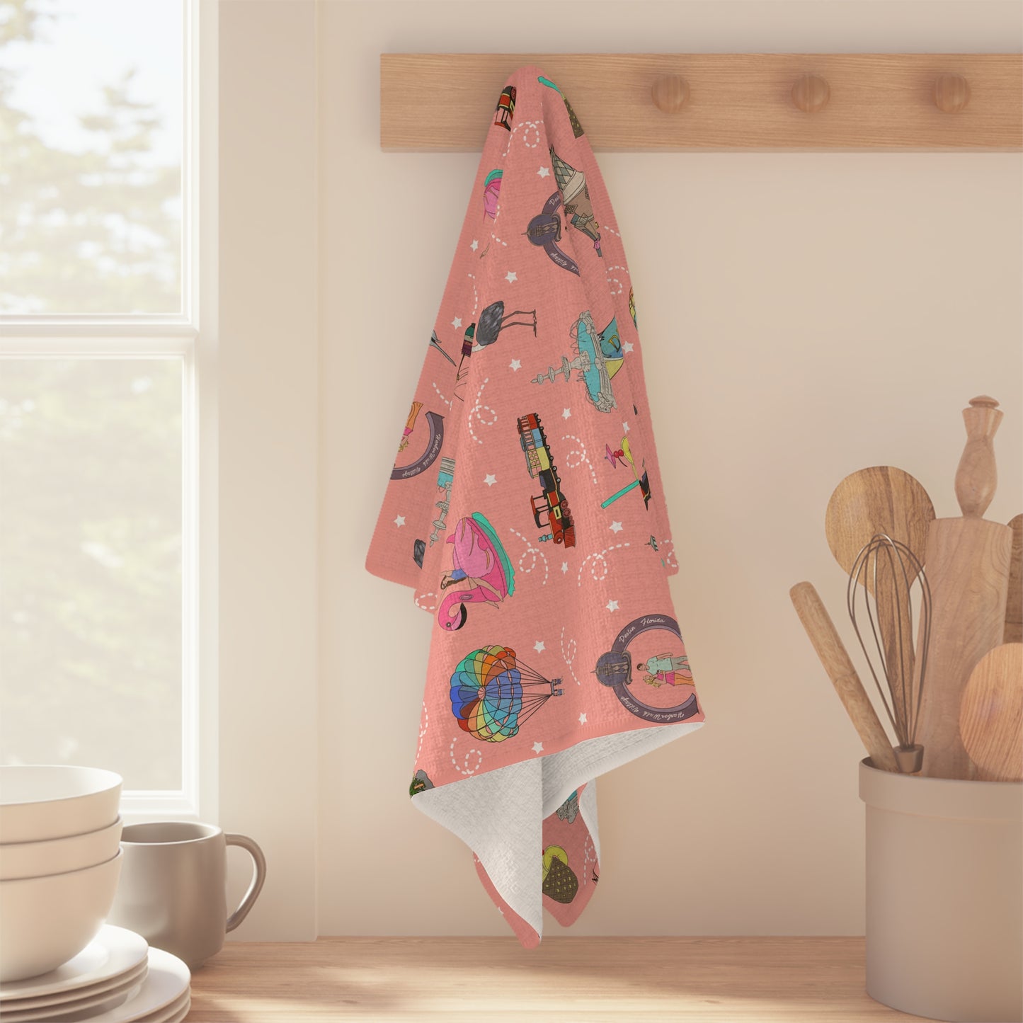 Kitchen Towel with Destin, Florida FL in strawberry