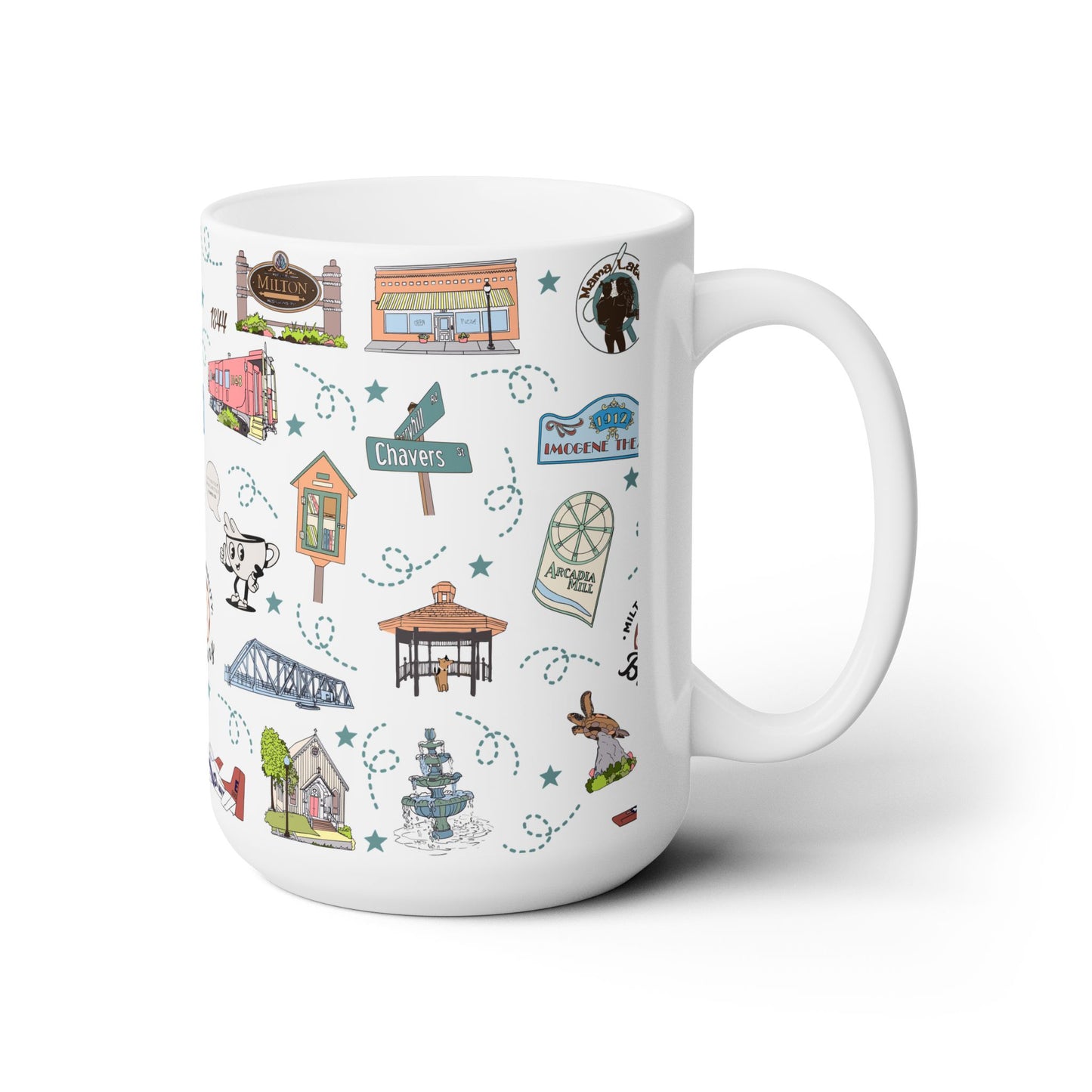 Ceramic Mug 15oz with Milton, FL in white