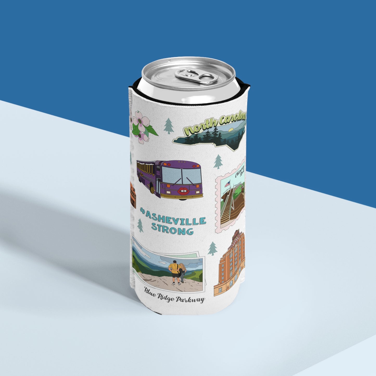 Slim Can Cooler with Asheville, North Carolina NC