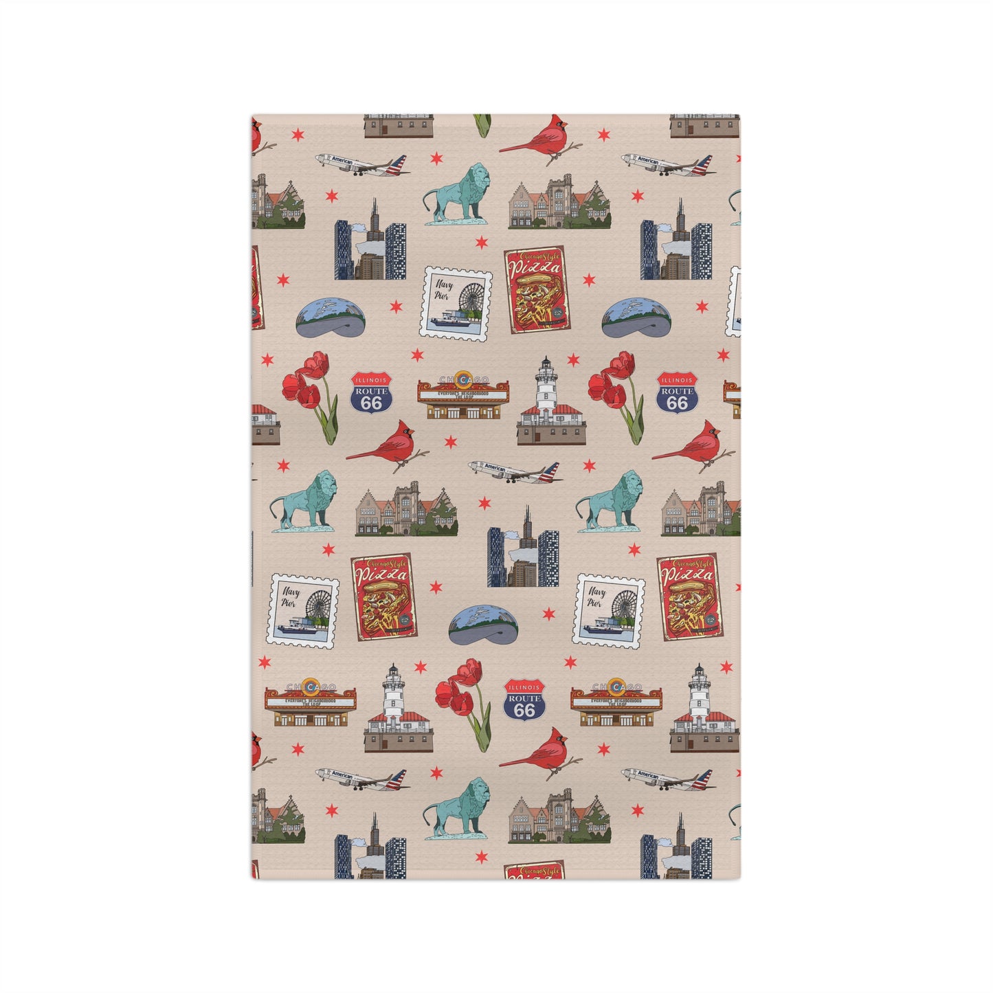 Kitchen Towel with Chicago, Illinois IL in sand