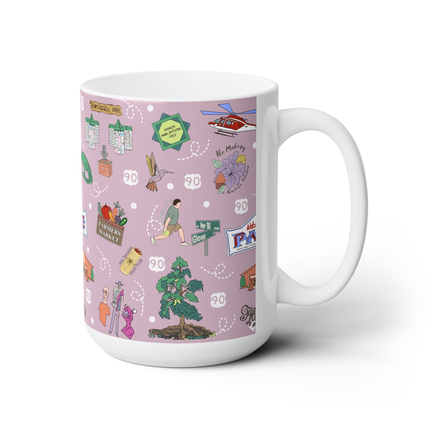 Ceramic Mug 15oz with Pace, Florida FL in lavender