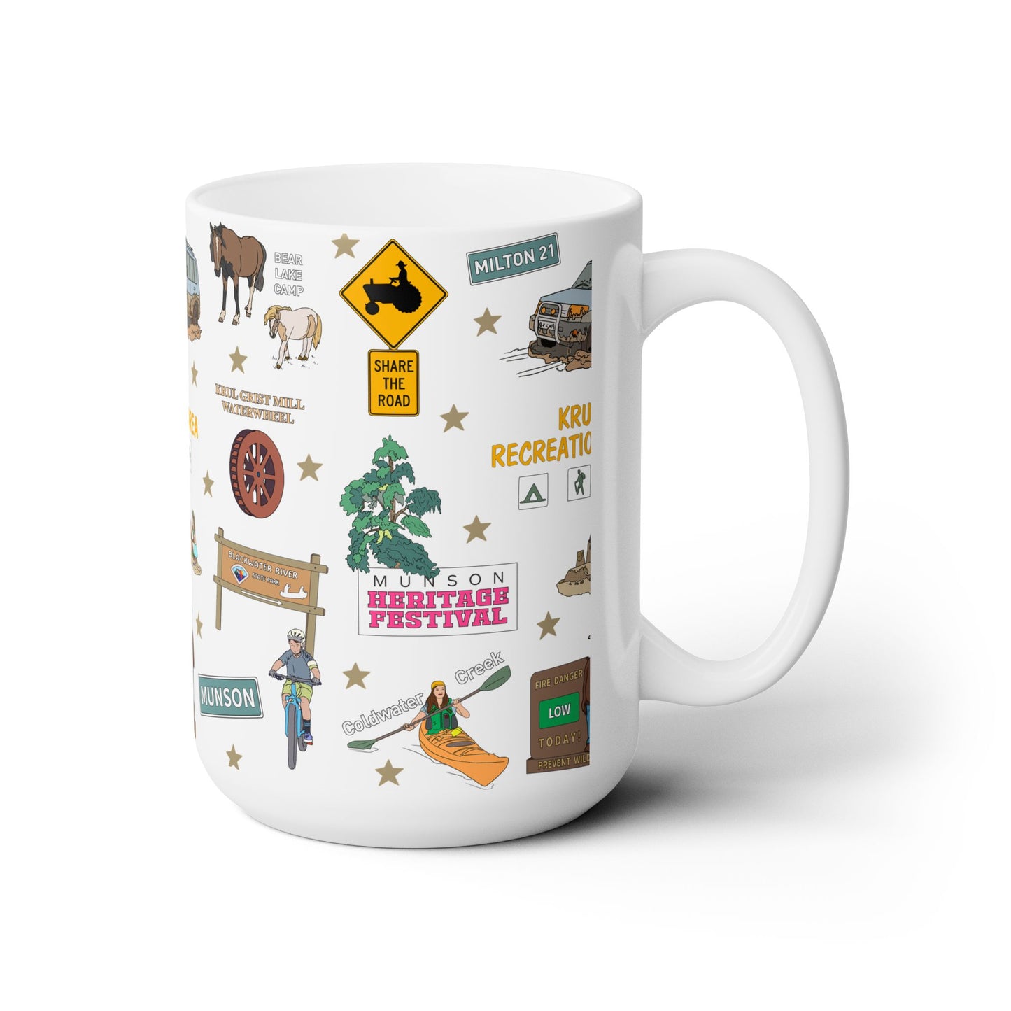 Ceramic Mug 15oz with Munson, FL in white