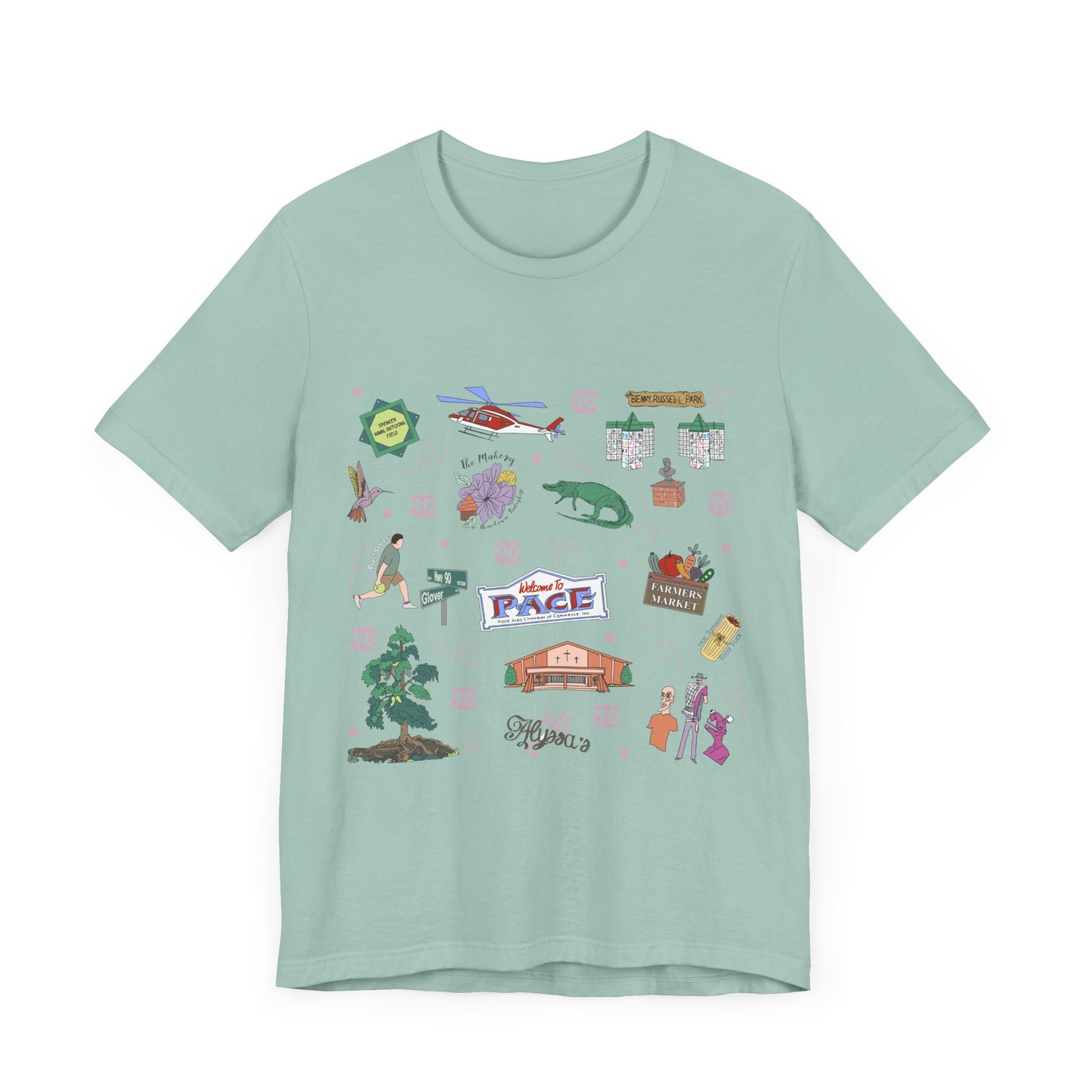 Unisex Jersey Short Sleeve Tee with Pace, Florida FL landmarks print
