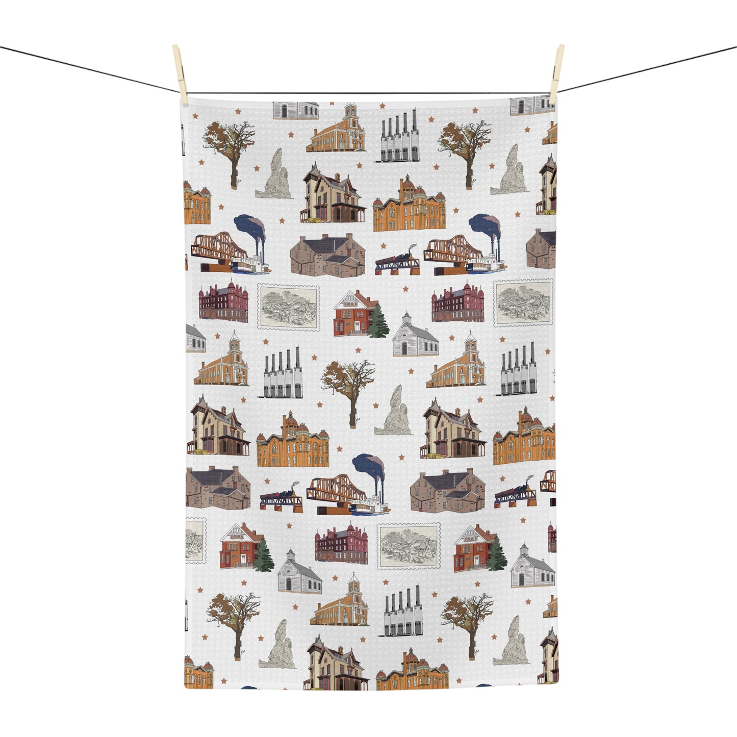 Kitchen Towel with South St. Paul, Mendota, Hastings, Hampton, Inver Grove Heights near the Minneapolis Minnesota MN in white