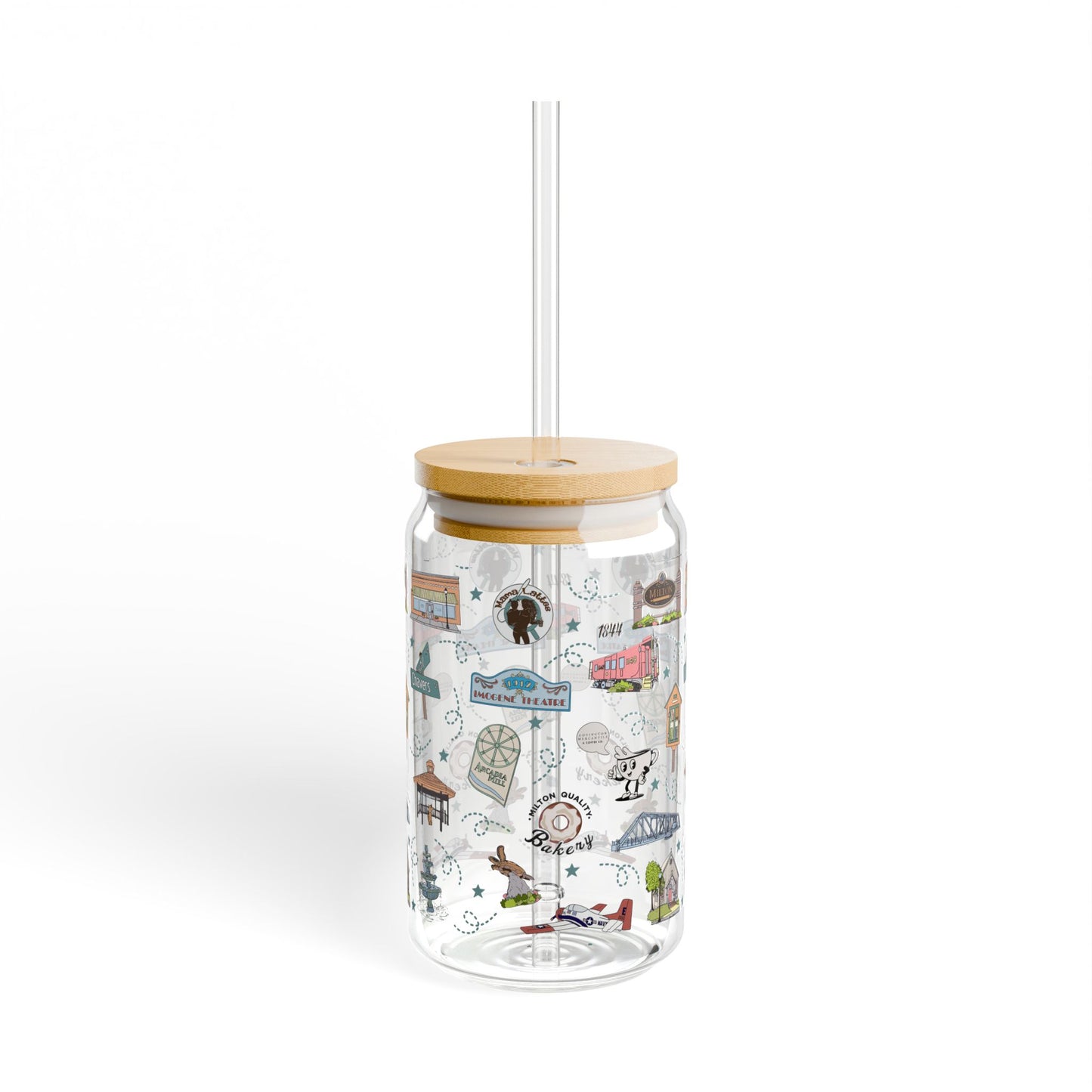 Glass Tumbler Hot/Cold drinks with Milton, FL, 16oz