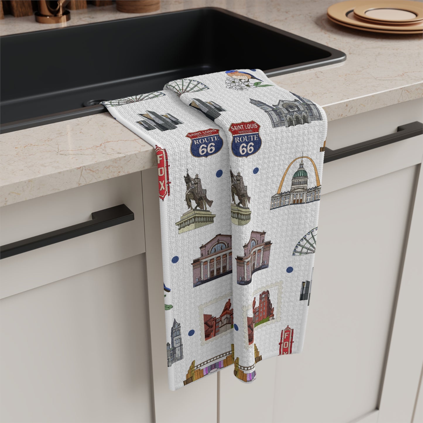 Kitchen Towel with St. Louis, Missouri MO in white