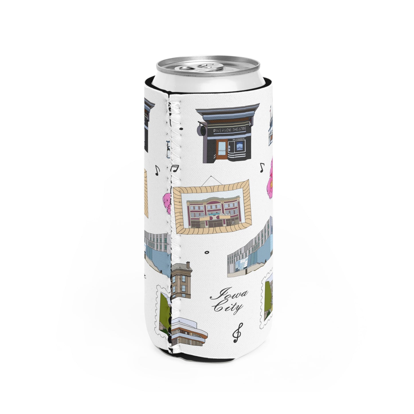 Slim Can Cooler with Iowa City, Iowa IA
