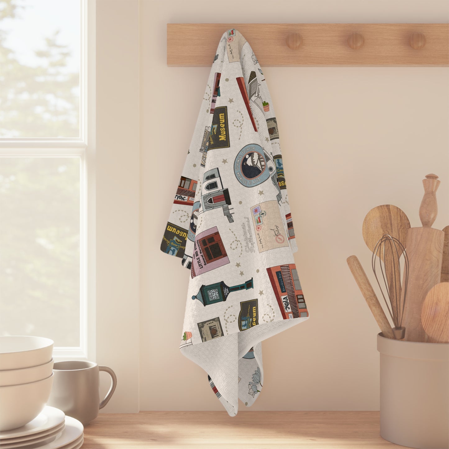 Kitchen Towel with DeFuniak Springs, Florida FL in white