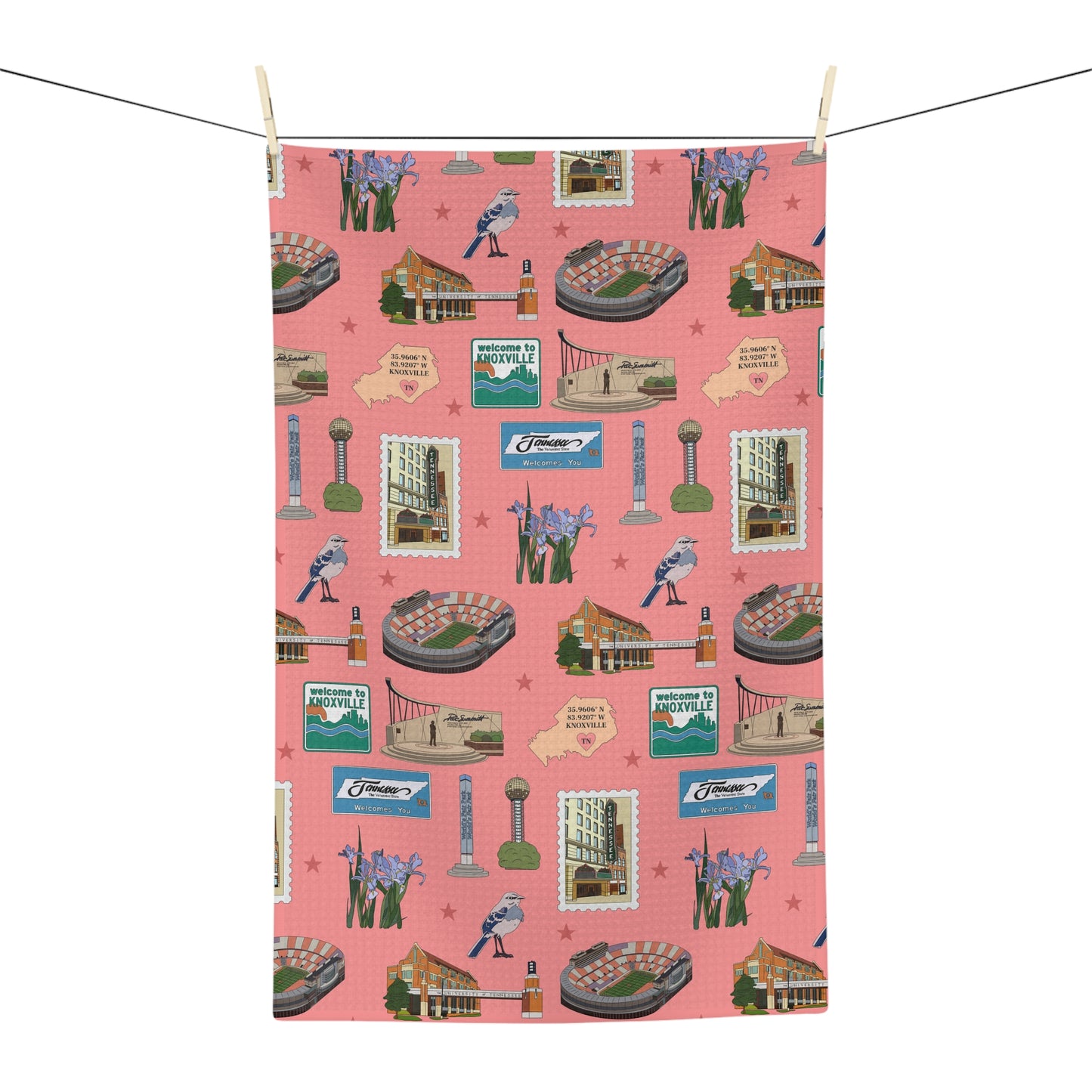 Kitchen Towel with Knoxville, Tennessee TN in strawberry