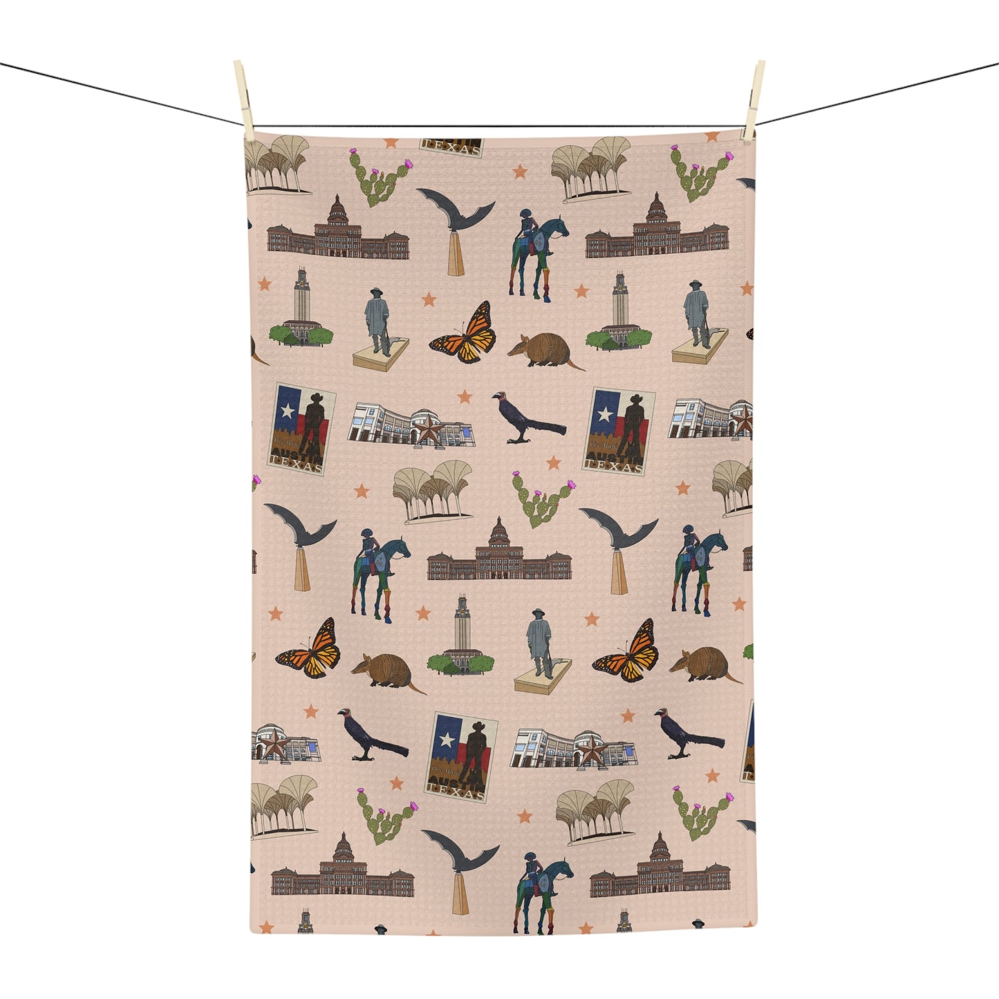 Kitchen Towel with Austin, Texas TX in sand