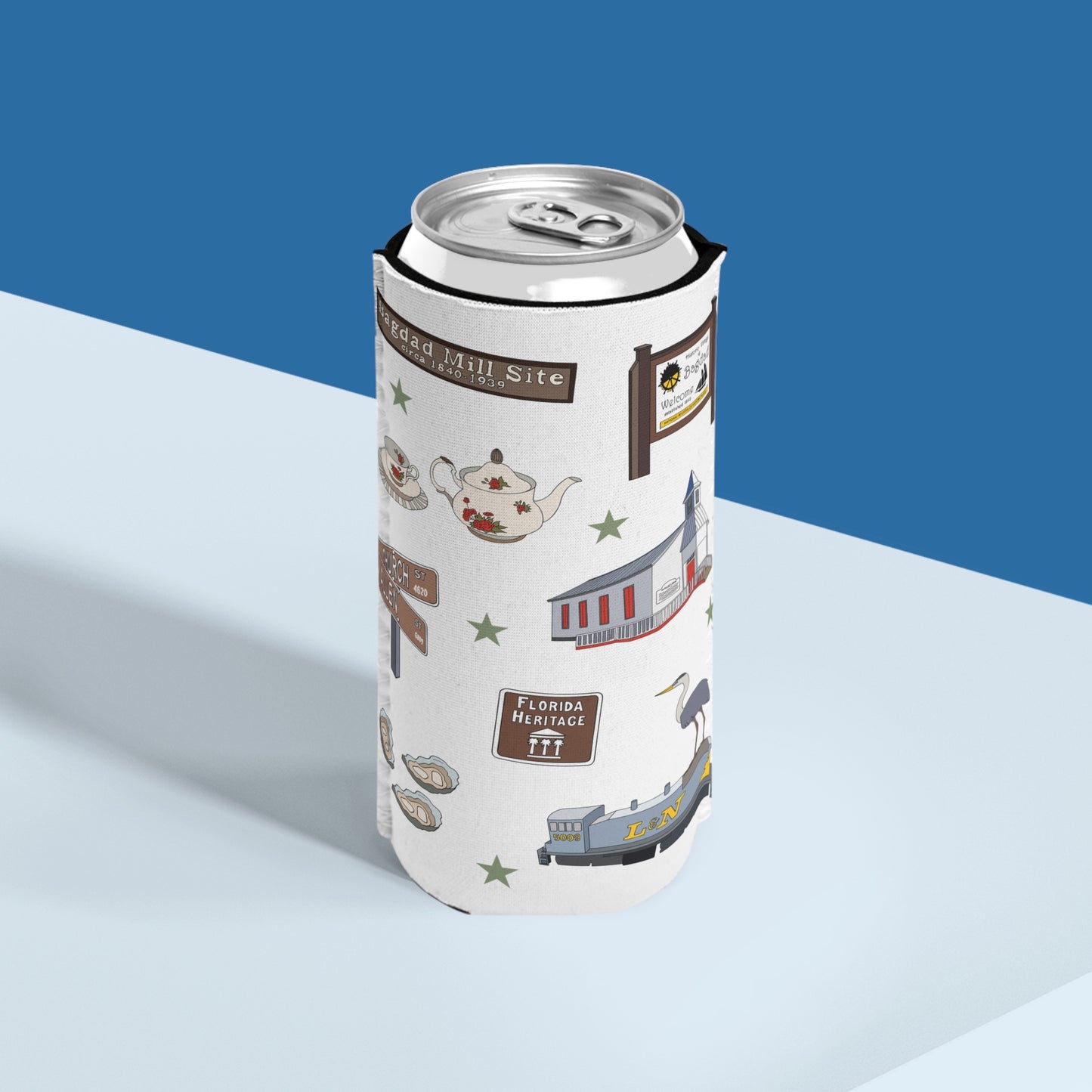 Slim Can Cooler with Bagdad, Florida FL