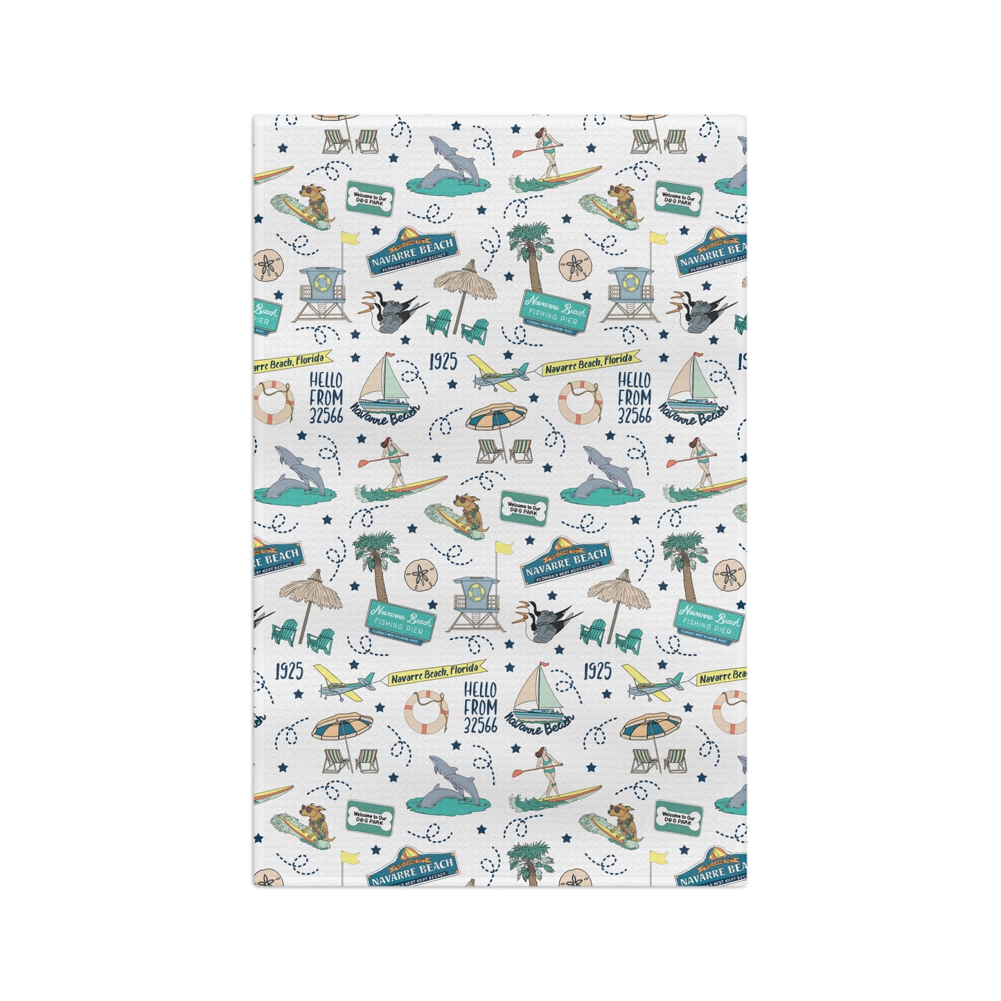 Kitchen Towel with Navarre Beach Florida FL in white