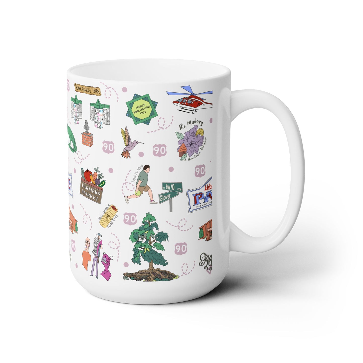 Ceramic Mug 15oz with Pace, Florida FL in white