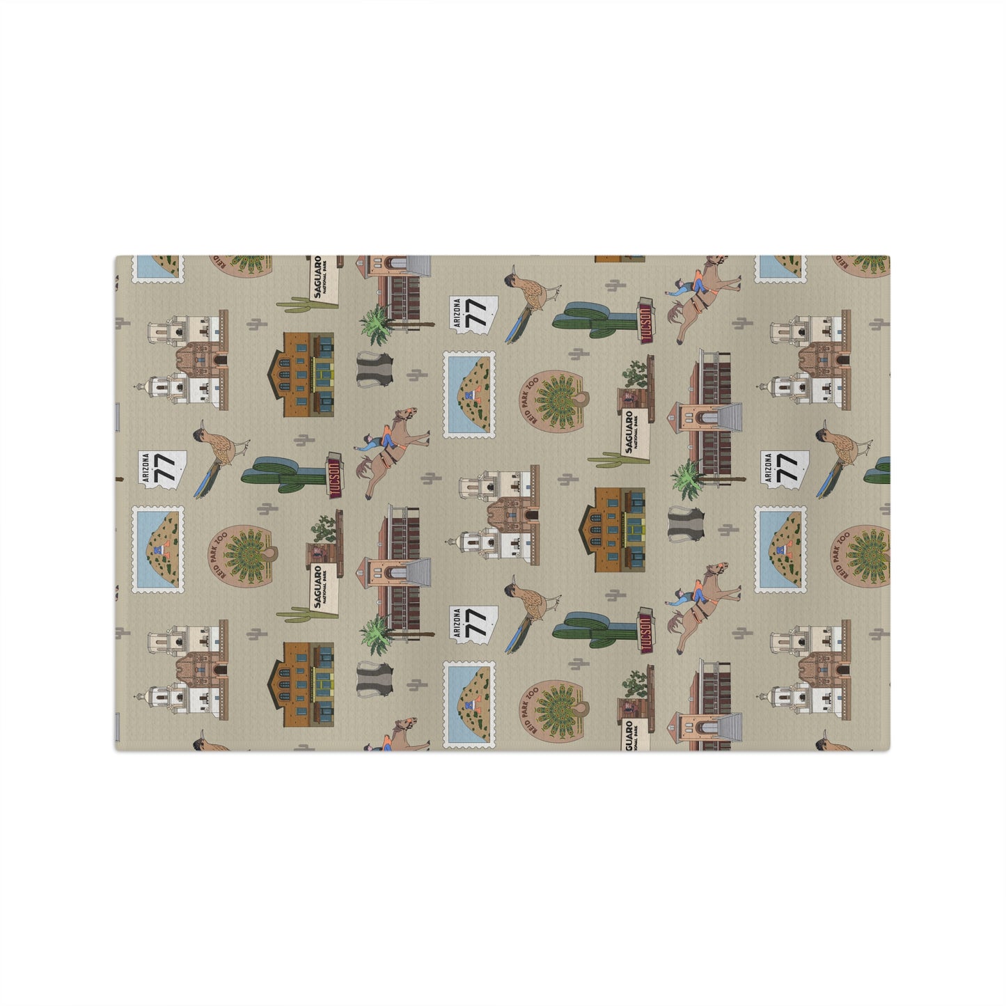 Kitchen Towel with Tucson, Arizona AZ in khaki