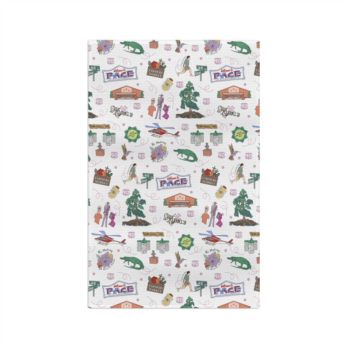 Kitchen Towel with Pace, Florida FL in white