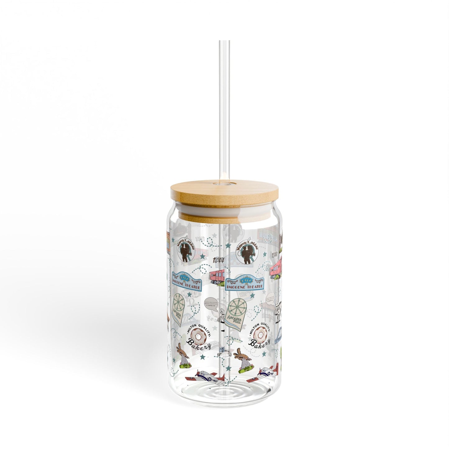 Glass Tumbler Hot/Cold drinks with Milton, FL, 16oz