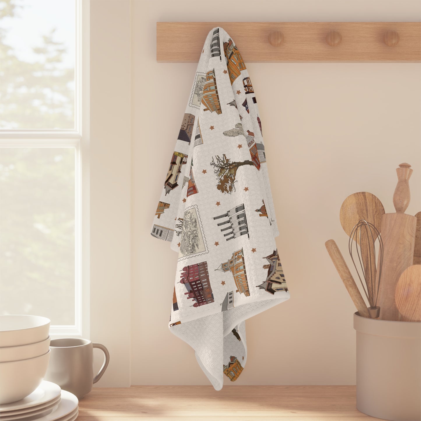 Kitchen Towel with South St. Paul, Mendota, Hastings, Hampton, Inver Grove Heights near the Minneapolis Minnesota MN in white