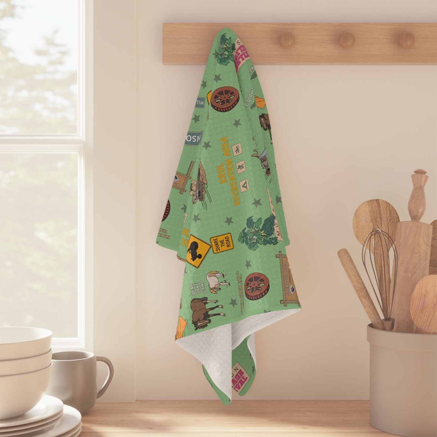 Kitchen Towel with Munson, FL in green