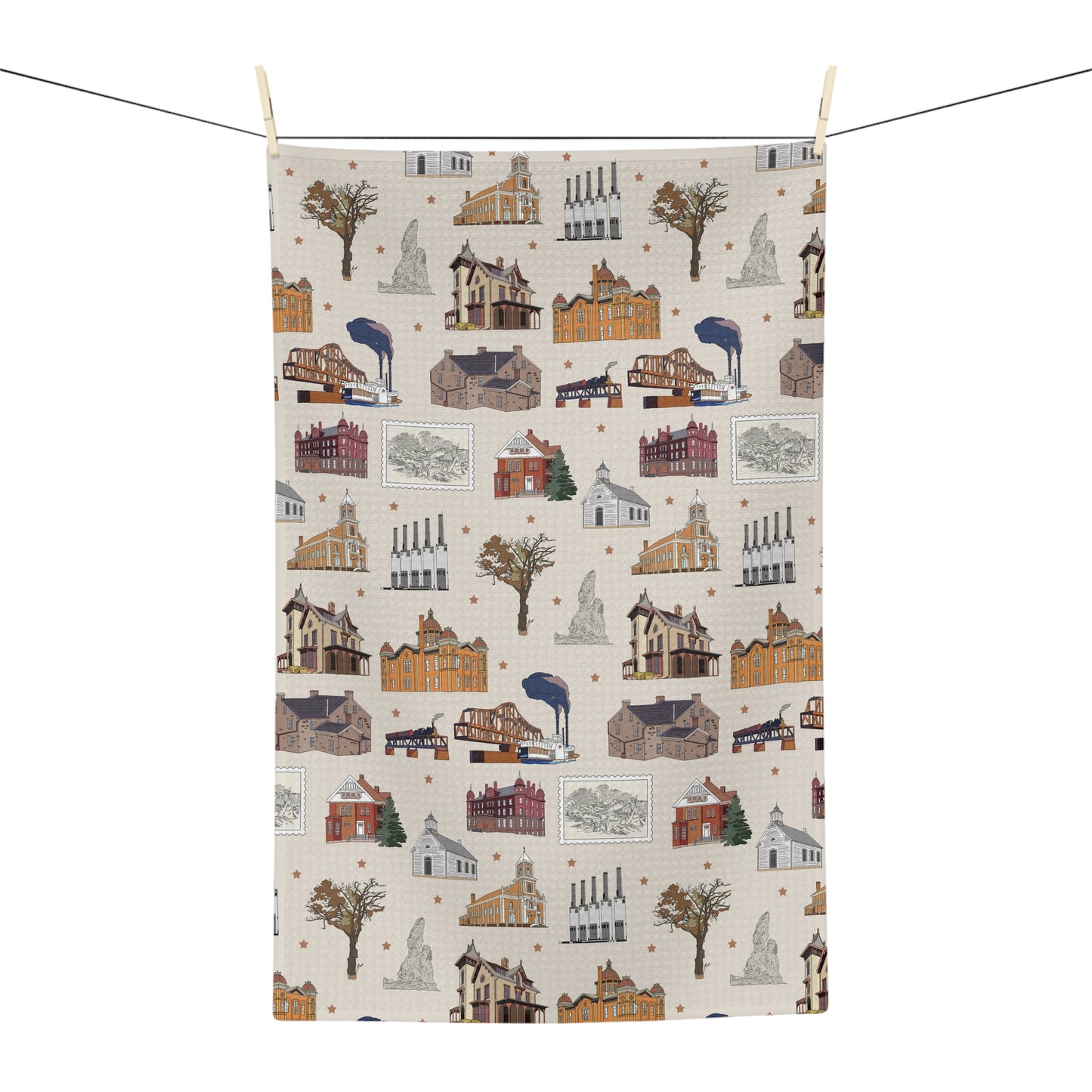 Kitchen Towel with South St. Paul, Mendota, Hastings, Hampton, Inver Grove Heights near the Minneapolis Minnesota MN in beige