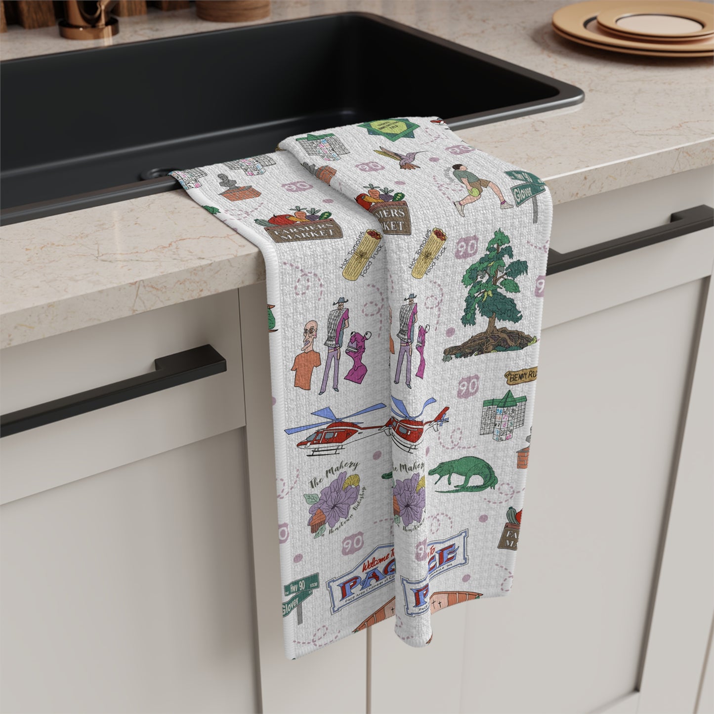 Kitchen Towel with Pace, Florida FL in white