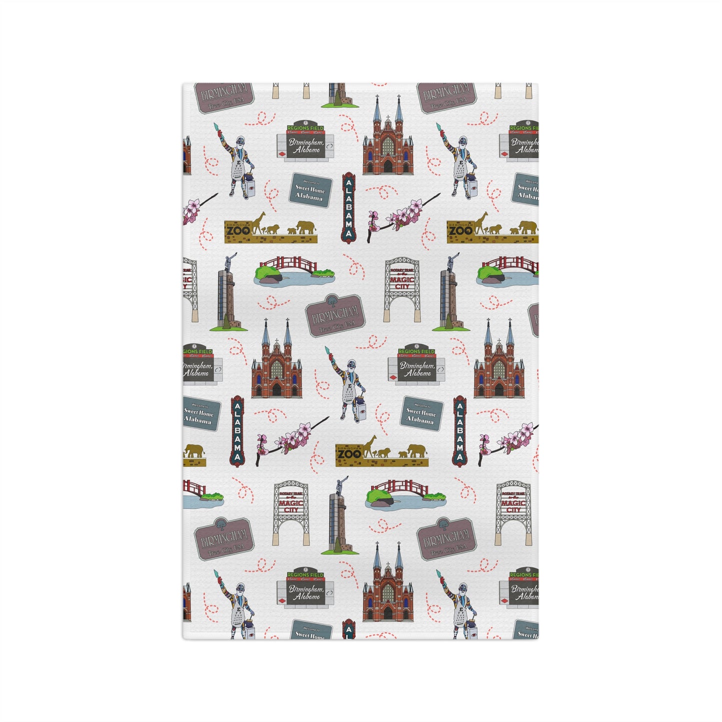 Kitchen Towel with Birmingham, AL in white