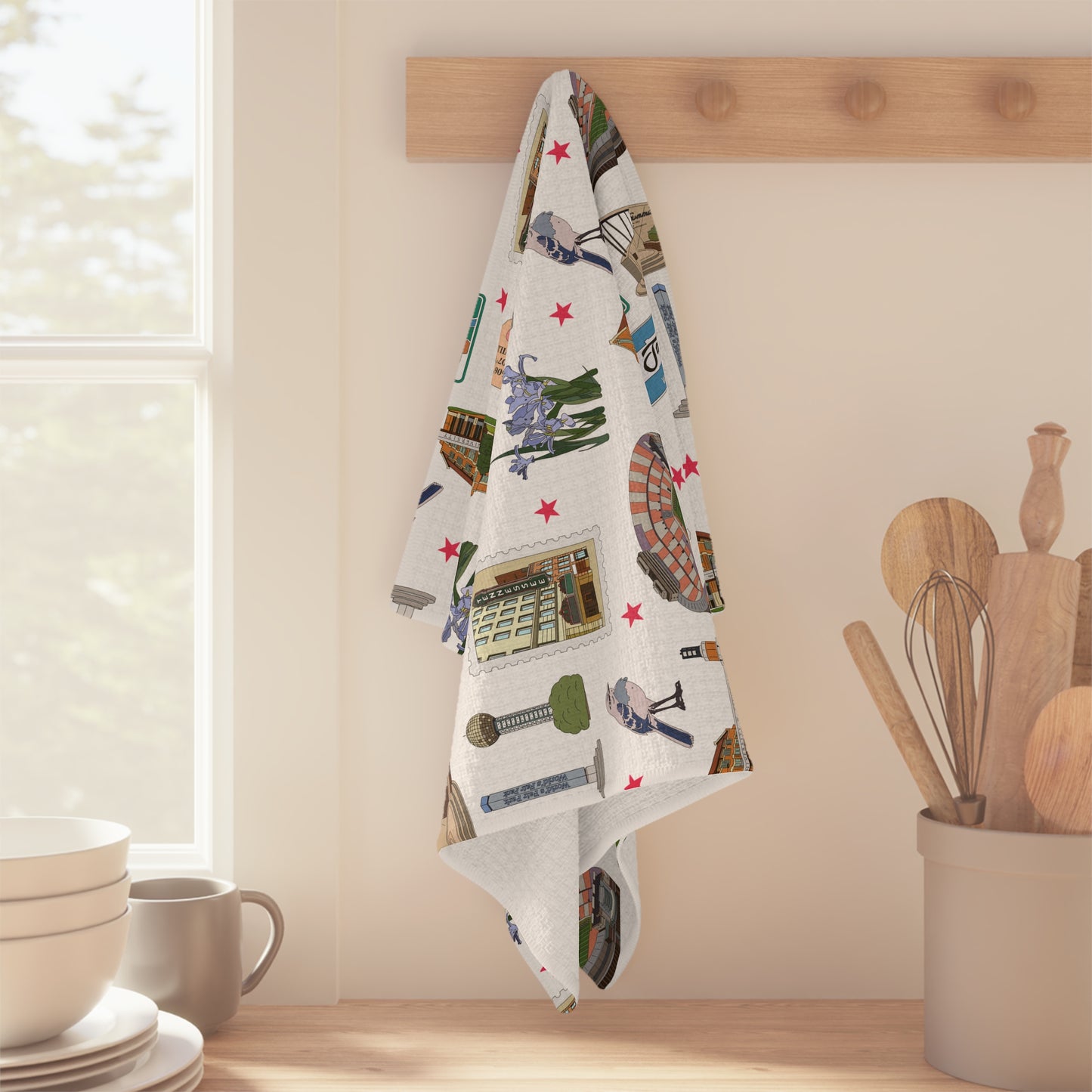 Kitchen Towel with Knoxville, Tennessee TN in white