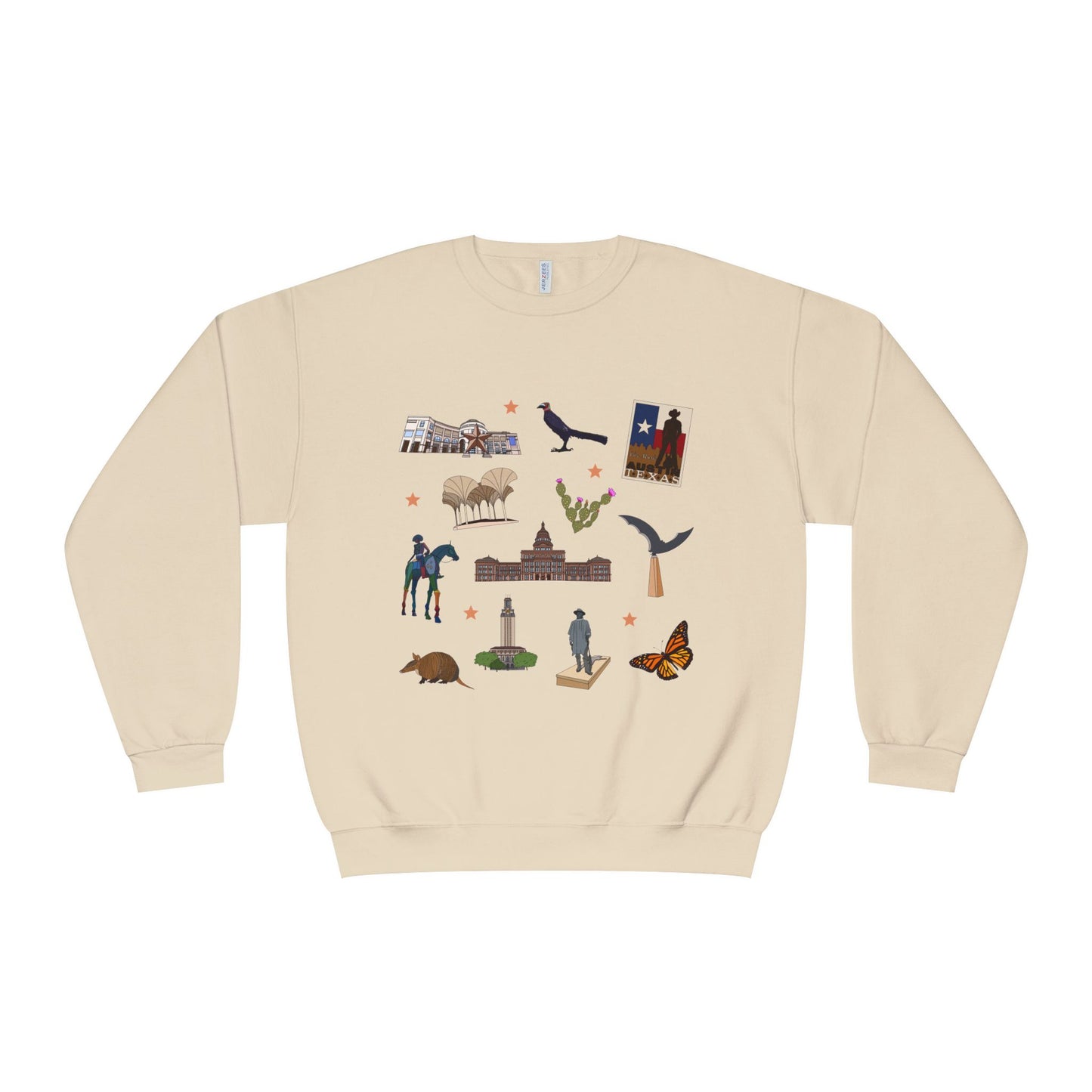 Unisex NuBlend® Crewneck Sweatshirt with Austin, Texas TX in assorted colors