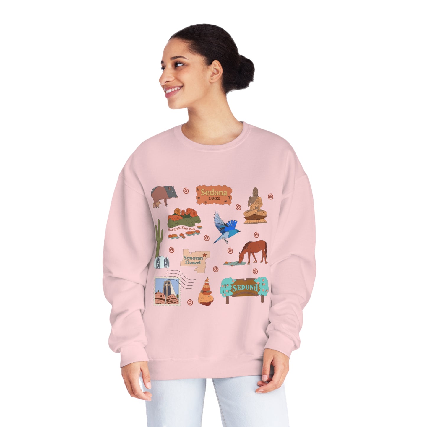 Unisex NuBlend® Crewneck Sweatshirt with Sedona, AZ in assorted colors