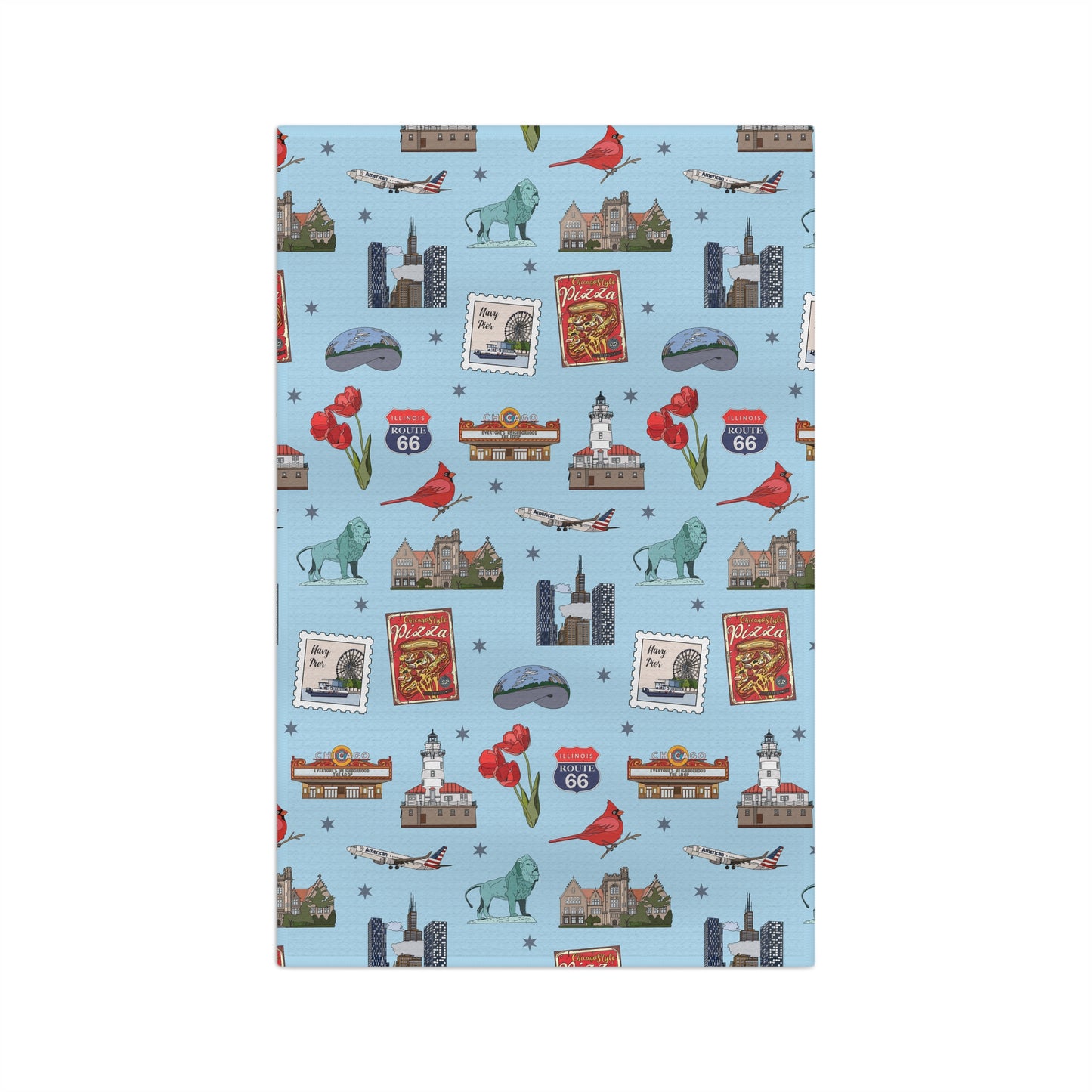 Kitchen Towel with Chicago, Illinois IL in sky