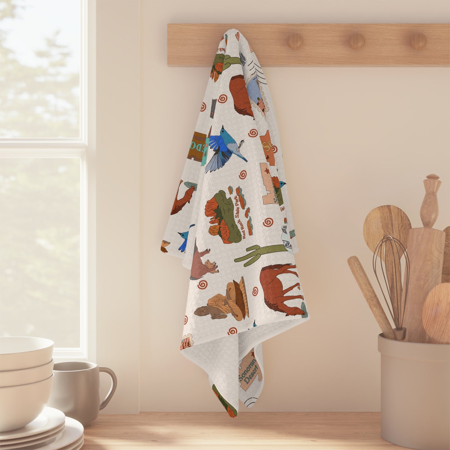 Kitchen Towel with Sedona, AZ in white