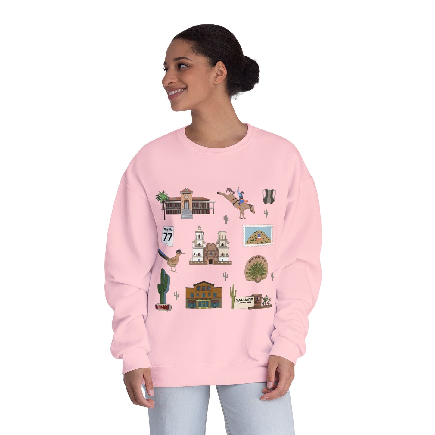 Unisex NuBlend® Crewneck Sweatshirt with Tucson, Arizona AZ in assorted colors