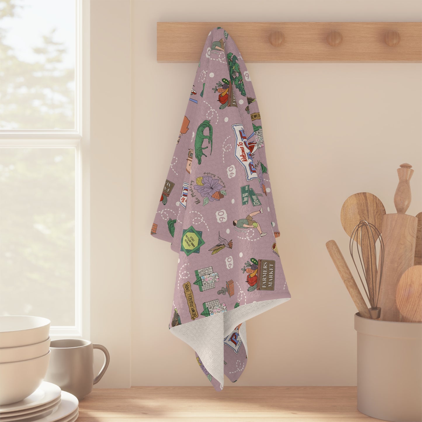 Kitchen Towel with Pace, Florida FL in lavender