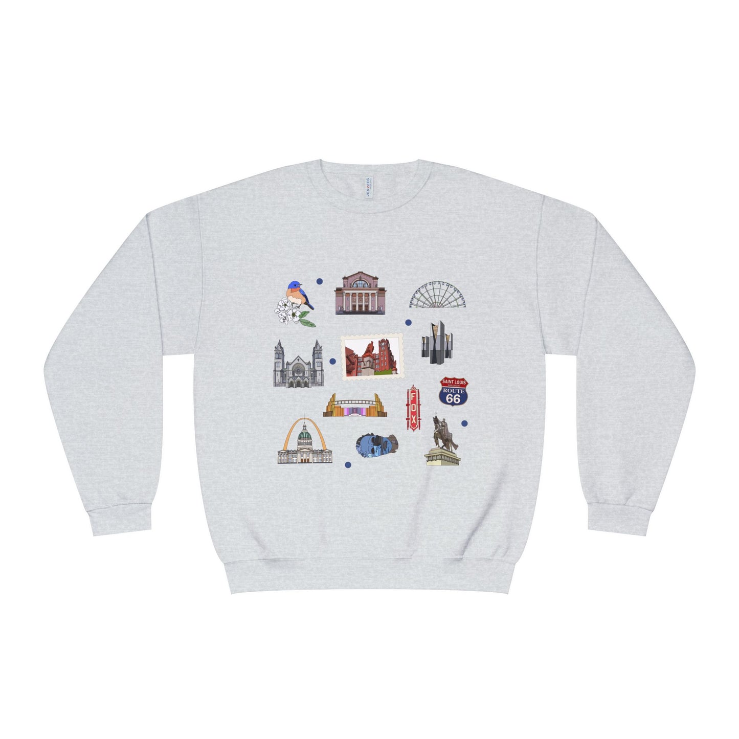 Unisex NuBlend® Crewneck Sweatshirt with St. Louis, Missouri MO in assorted colors