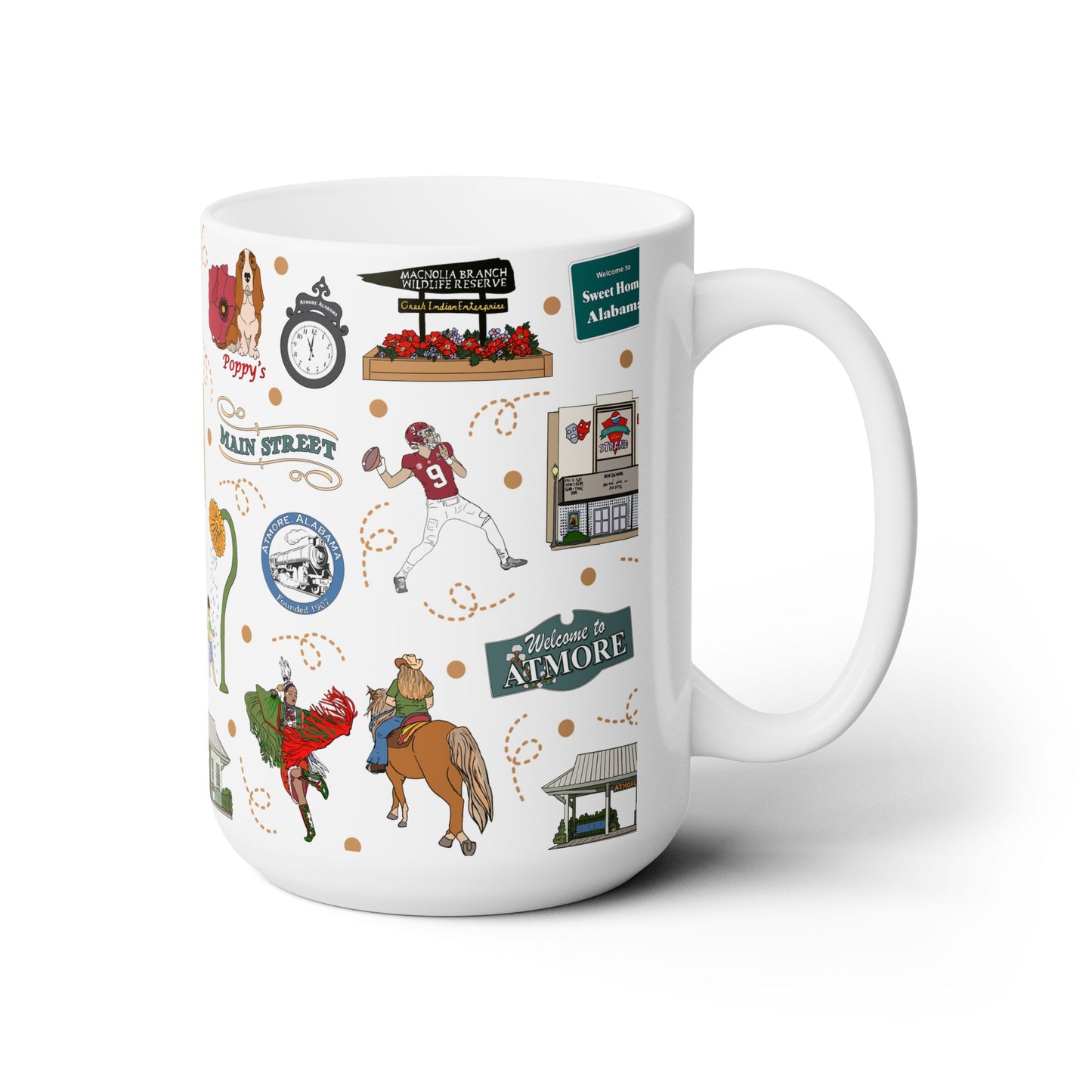 Ceramic Mug 15oz with Atmore, AL in white