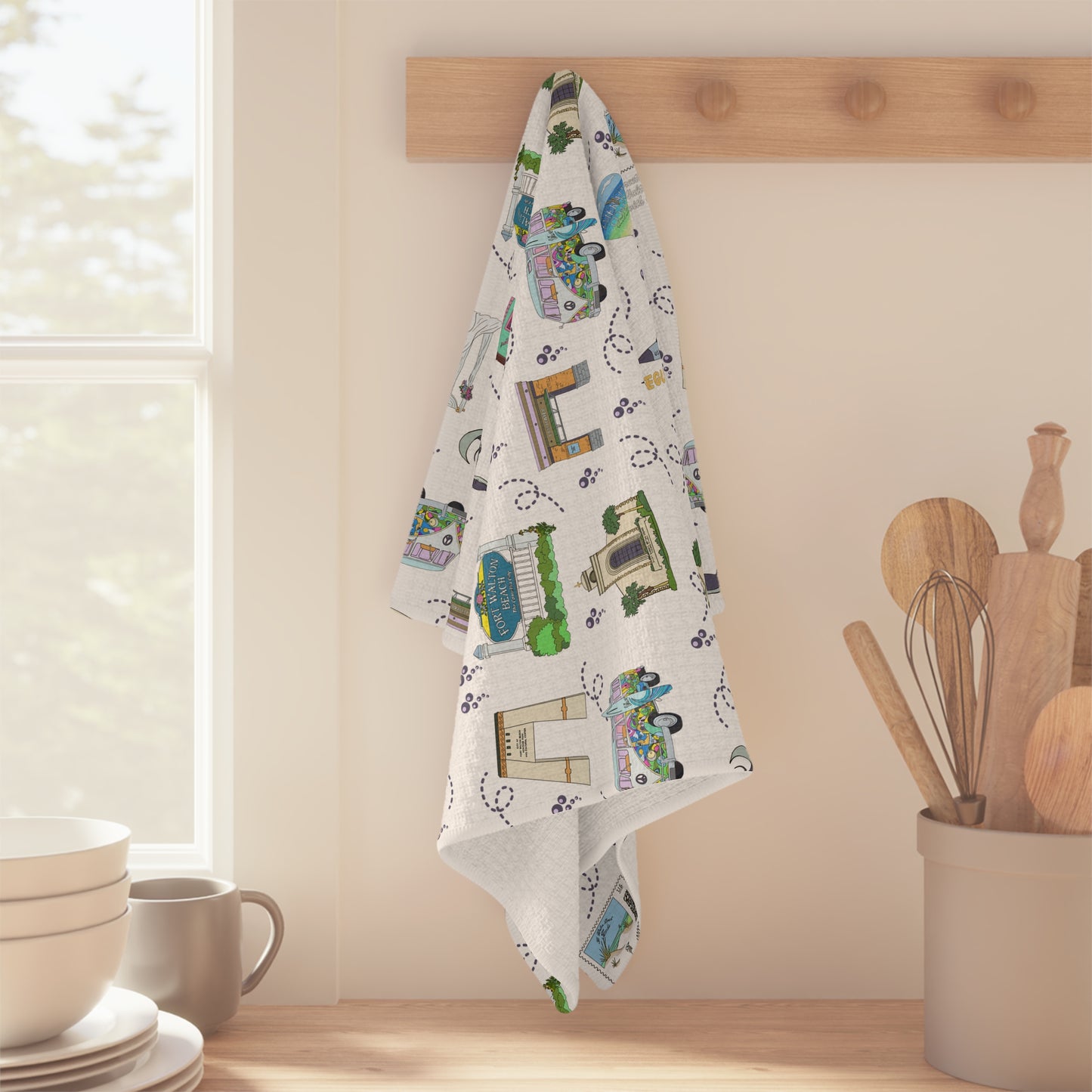 Kitchen Towel with Fort Walton Beach, Florida FL in white