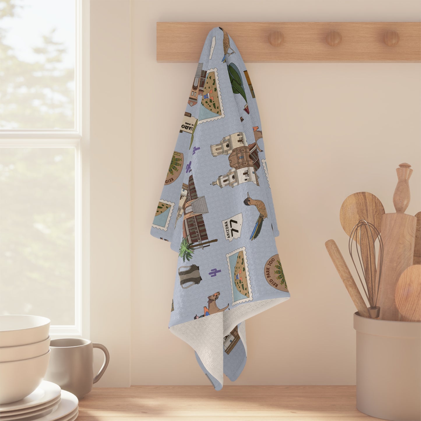 Kitchen Towel with Tucson, Arizona AZ in blue