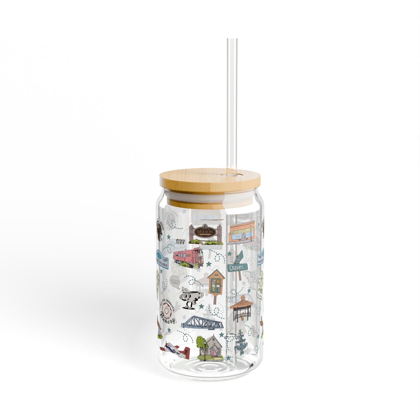 Glass Tumbler Hot/Cold drinks with Milton, FL, 16oz