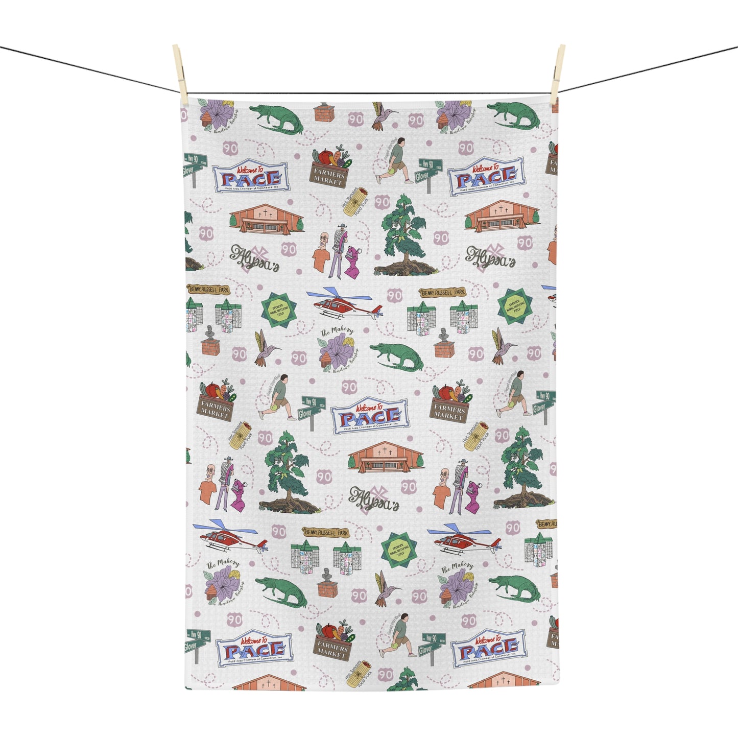 Kitchen Towel with Pace, Florida FL in white