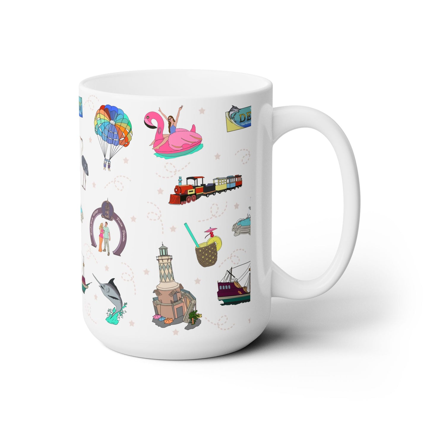 Ceramic Mug 15oz with Destin, Florida FL in white