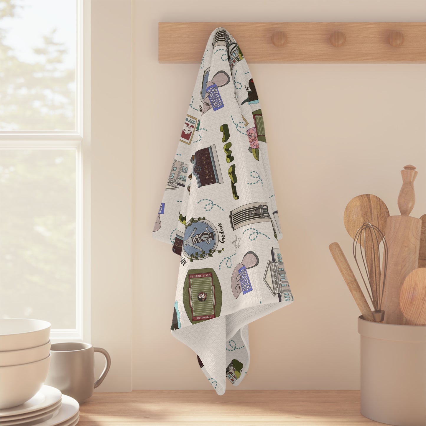 Kitchen Towel with Tallahassee Florida FL in white