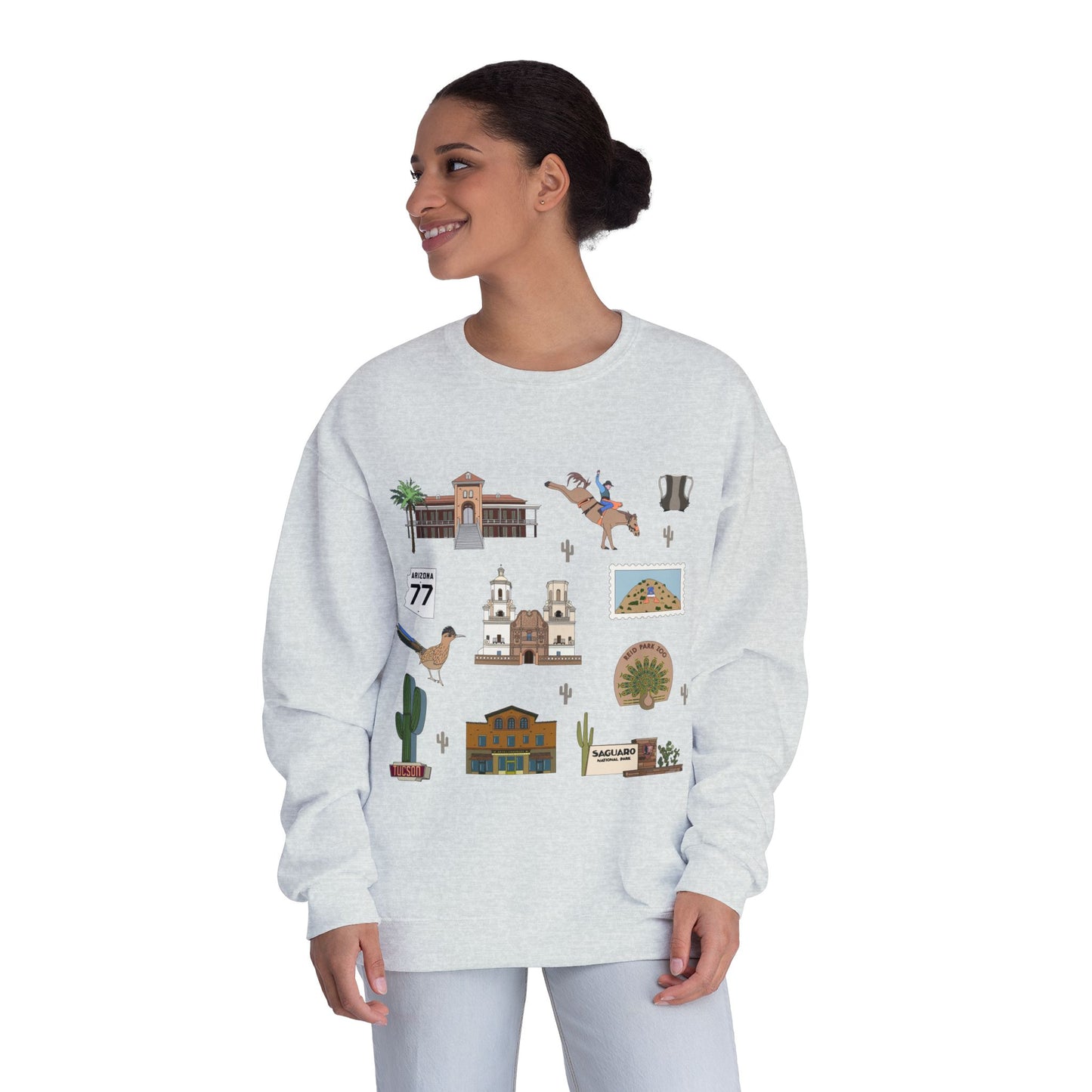 Unisex NuBlend® Crewneck Sweatshirt with Tucson, Arizona AZ in assorted colors