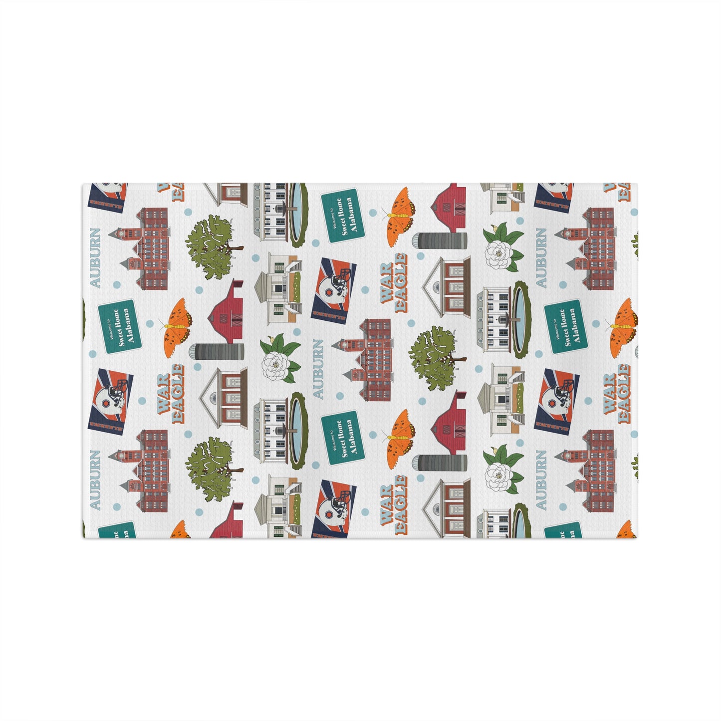 Kitchen Towel with Auburn, Alabama AL in white