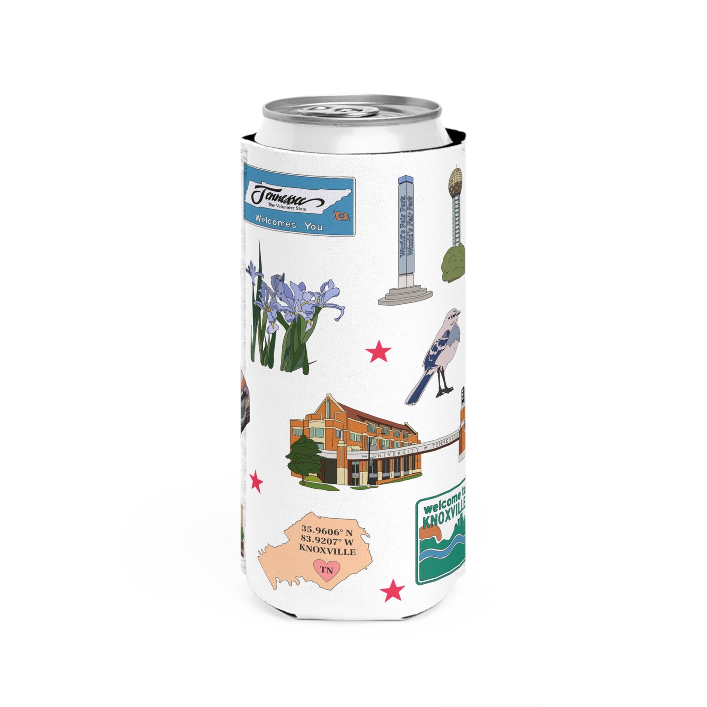 Slim Can Cooler with Knoxville, Tennessee TN