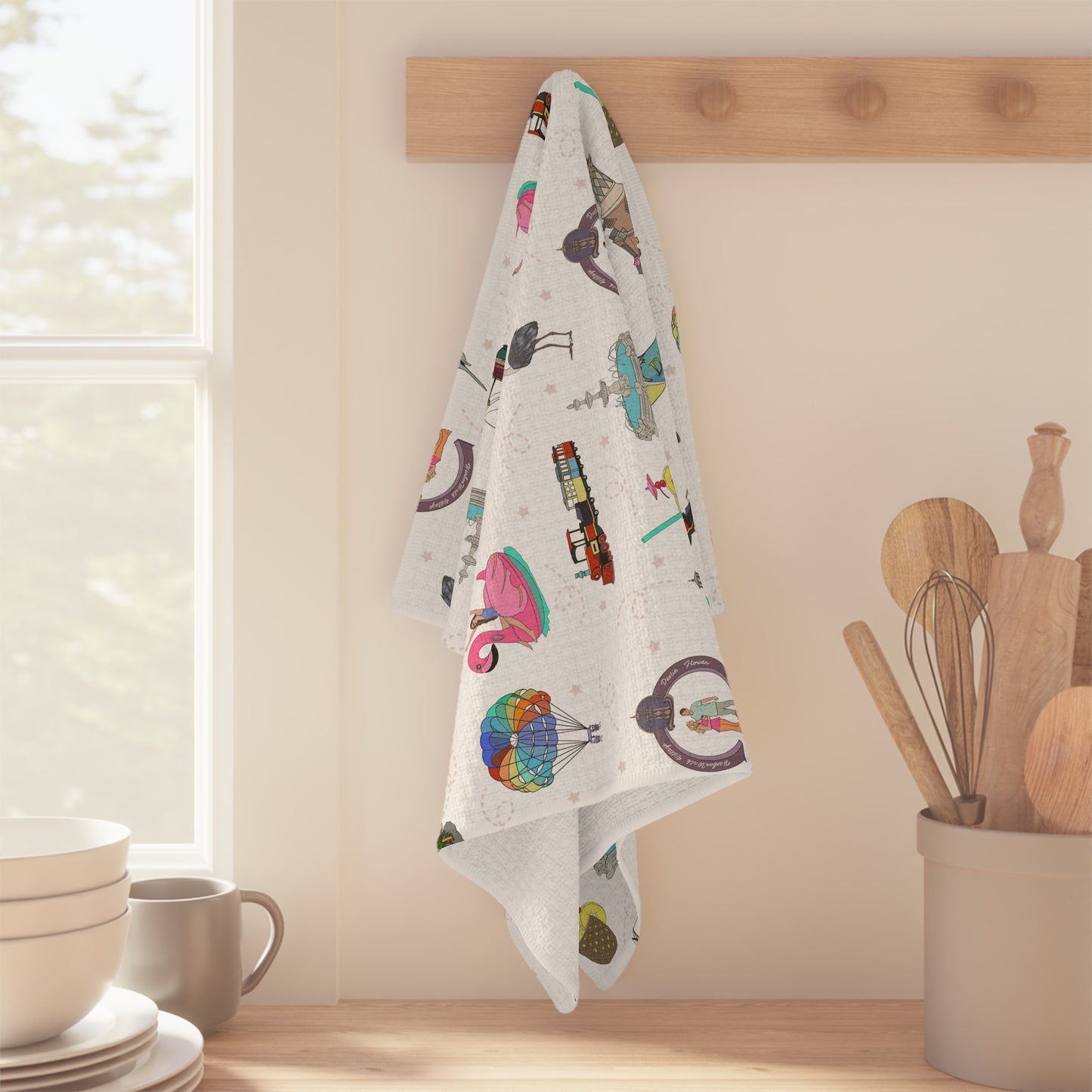 Kitchen Towel with Destin, Florida FL in white