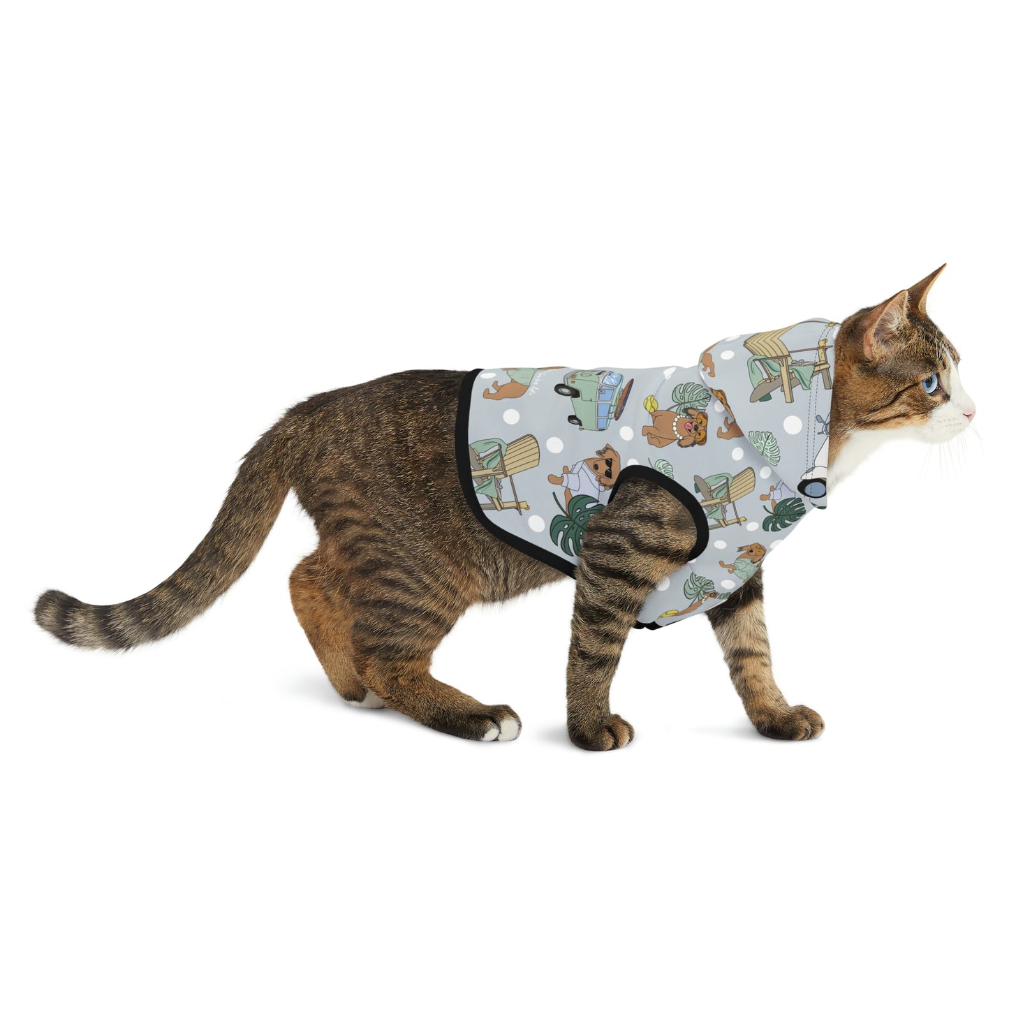 Pet Hoodie for cats & dogs in grey