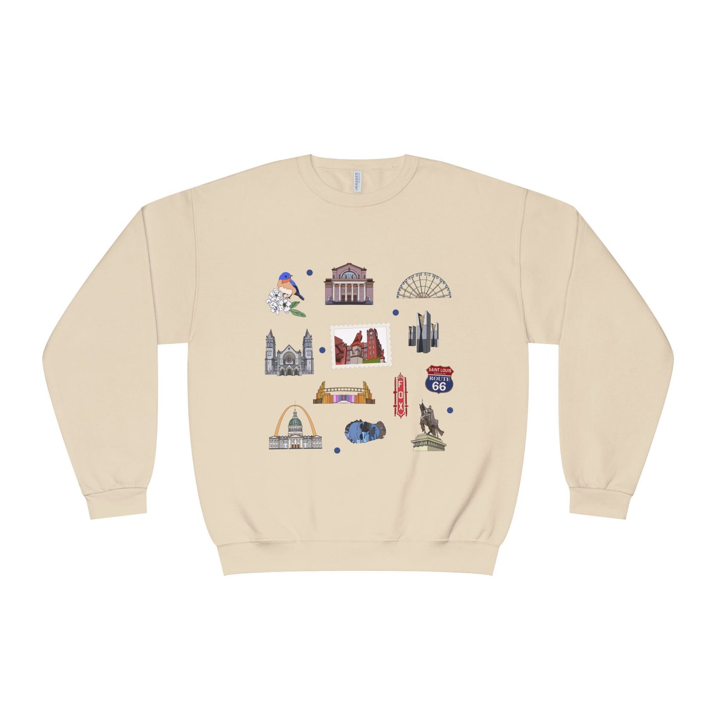 Unisex NuBlend® Crewneck Sweatshirt with St. Louis, Missouri MO in assorted colors